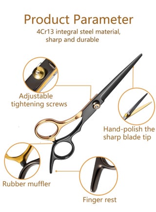 Hair Cutting Scissors Set, Professional 4CR Stainless Steel Hair Scissors with Unibody Forged Construction, Barber Scissors with Adjustable Tension Screw, Ergonomic Design for Salon & Home Use - view 3